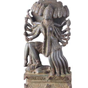 Pure Brass Mahakali Statue Idol with 10 Heads | 15" Tall | Handcrafted in India | Embodiment of Strength, Protection & Divine Energy | Powerful Spiritual Presence